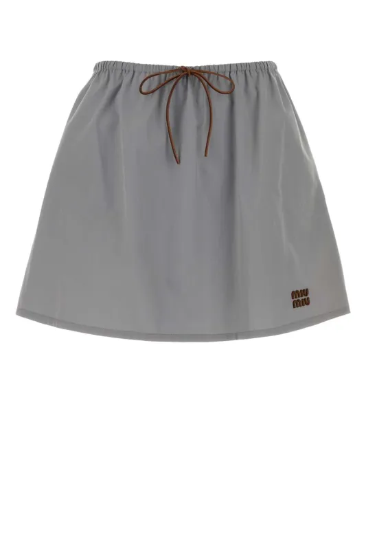 GREY PANAMA MINI SKIRT made by Miu Miu