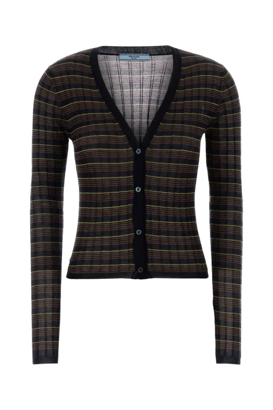 EMBROIDERED KNIT CARDIGAN made by Prada