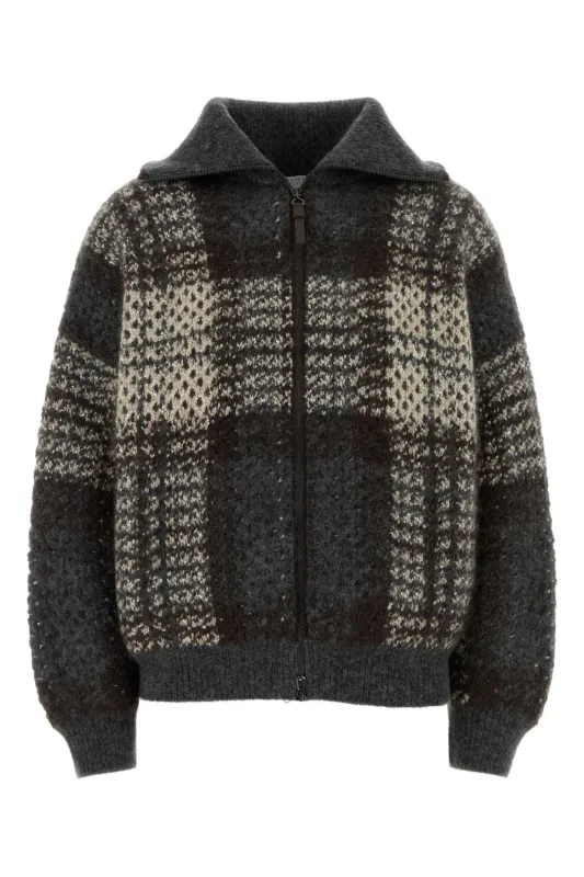 EMBROIDERED MOHAIR BLEND CARDIGAN made by Brunello Cucinelli