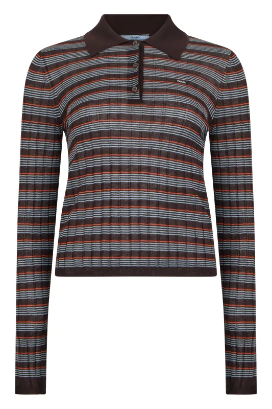 EMBROIDERED KNIT POLO SHIRT made by Prada