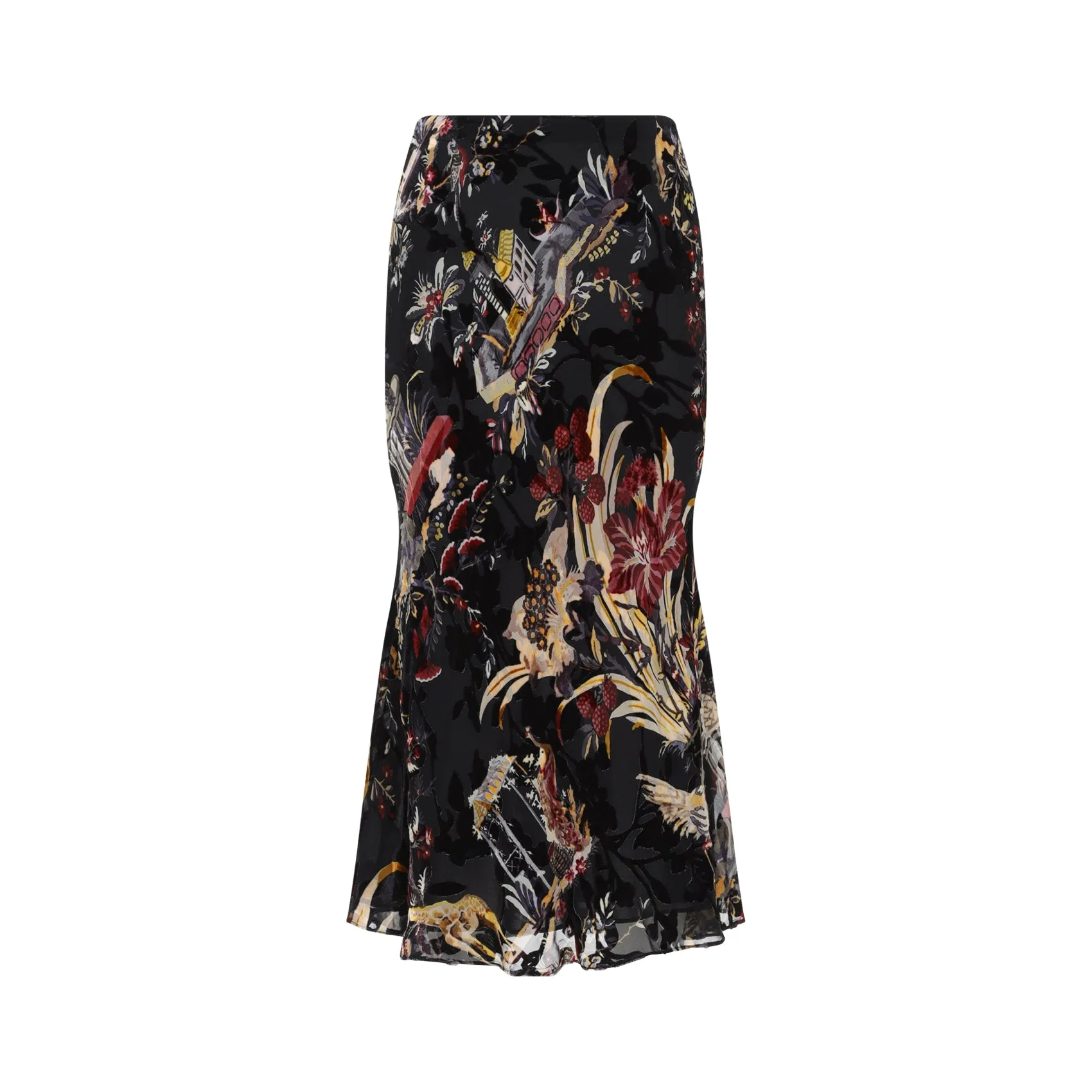 MULTICOLOR BLACK MIDI SKIRT sold by Lord & Taylor