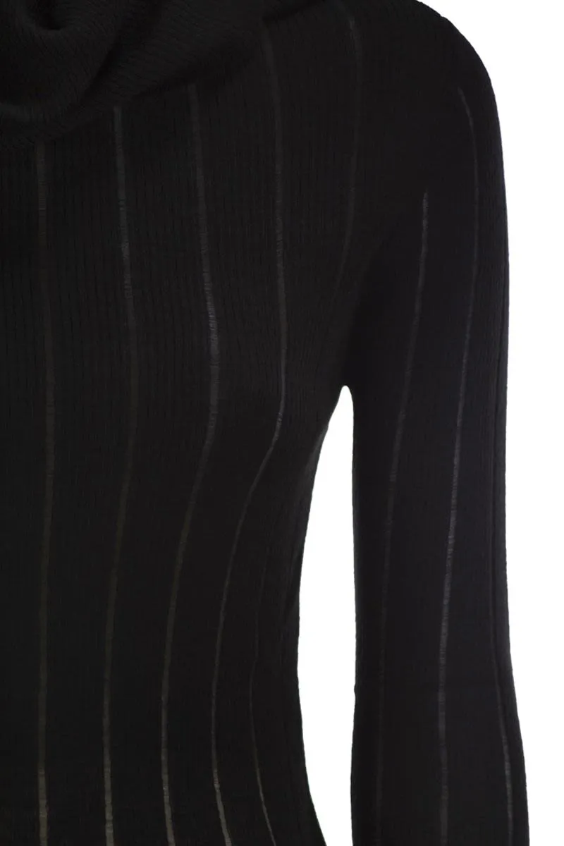MSTBADESSE – FITTED SILK AND WOOL RIBBED TURTLENECK sold by Lord & Taylor product image thumbnail 4