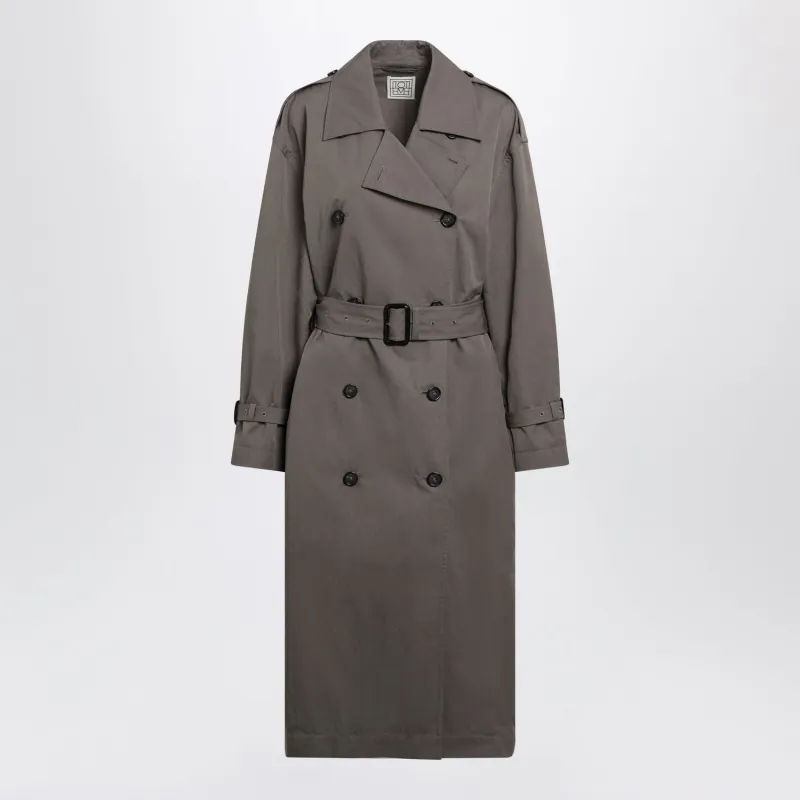 TAUPE DOUBLEBREASTED COTTONBLEND TRENCH COAT made by Toteme