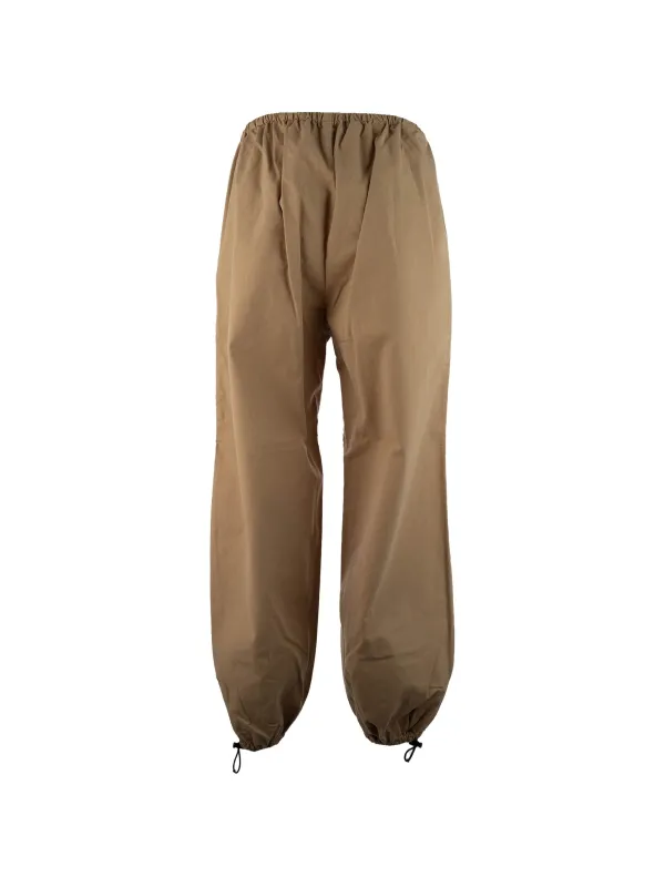 LOGO-EMBROIDERED DRAWSTRING TROUSERS made by Miu Miu