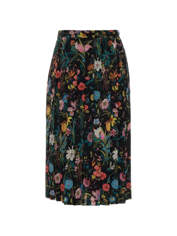FLORA-PRINT PLEATED MIDI SKIRT made by Gucci