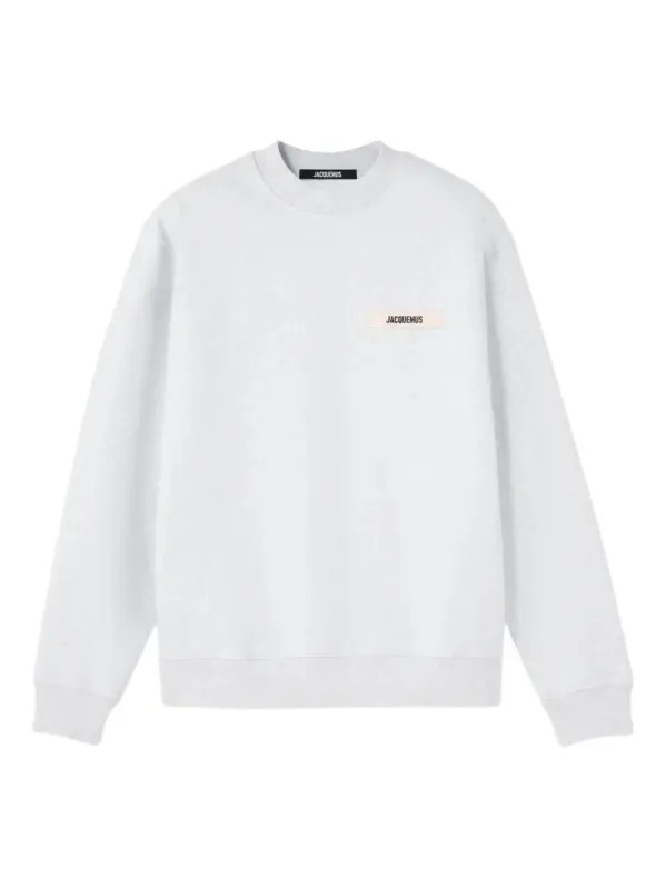 GREY CREWNECK SWEATSHIRT WITH GROSGRAIN LOGO made by Jacquemus
