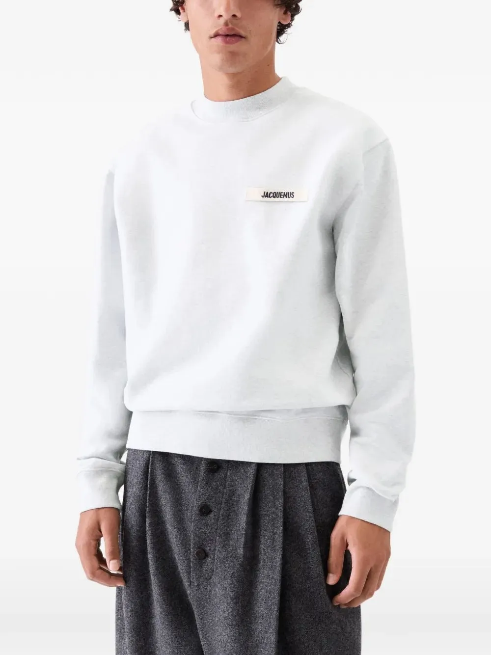 GREY CREWNECK SWEATSHIRT WITH GROSGRAIN LOGO sold by Lord & Taylor product image thumbnail 2