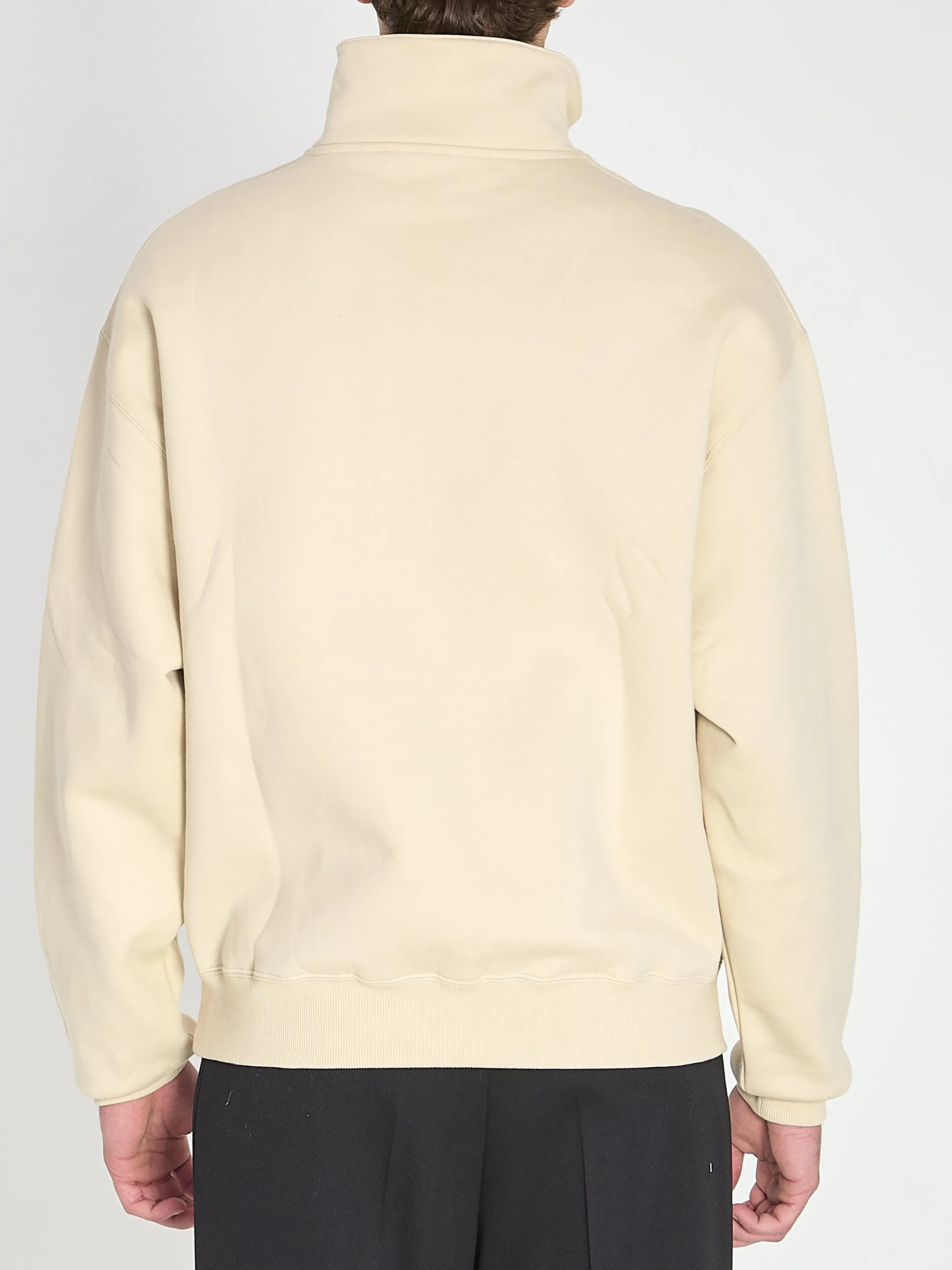 BEIGE HALFZIP SWEATSHIRT WITH GROSGRAIN LOGO sold by Lord & Taylor product image thumbnail 4