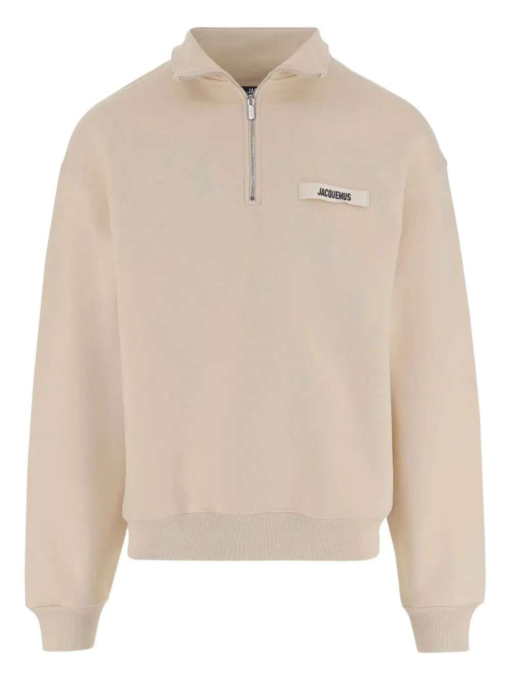 BEIGE HALFZIP SWEATSHIRT WITH GROSGRAIN LOGO sold by Lord & Taylor