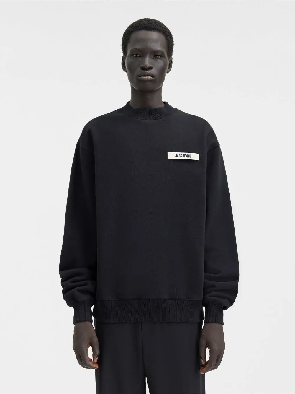 BLACK CREWNECK SWEATSHIRT WITH GROSGRAIN LOGO sold by Lord & Taylor product image thumbnail 2