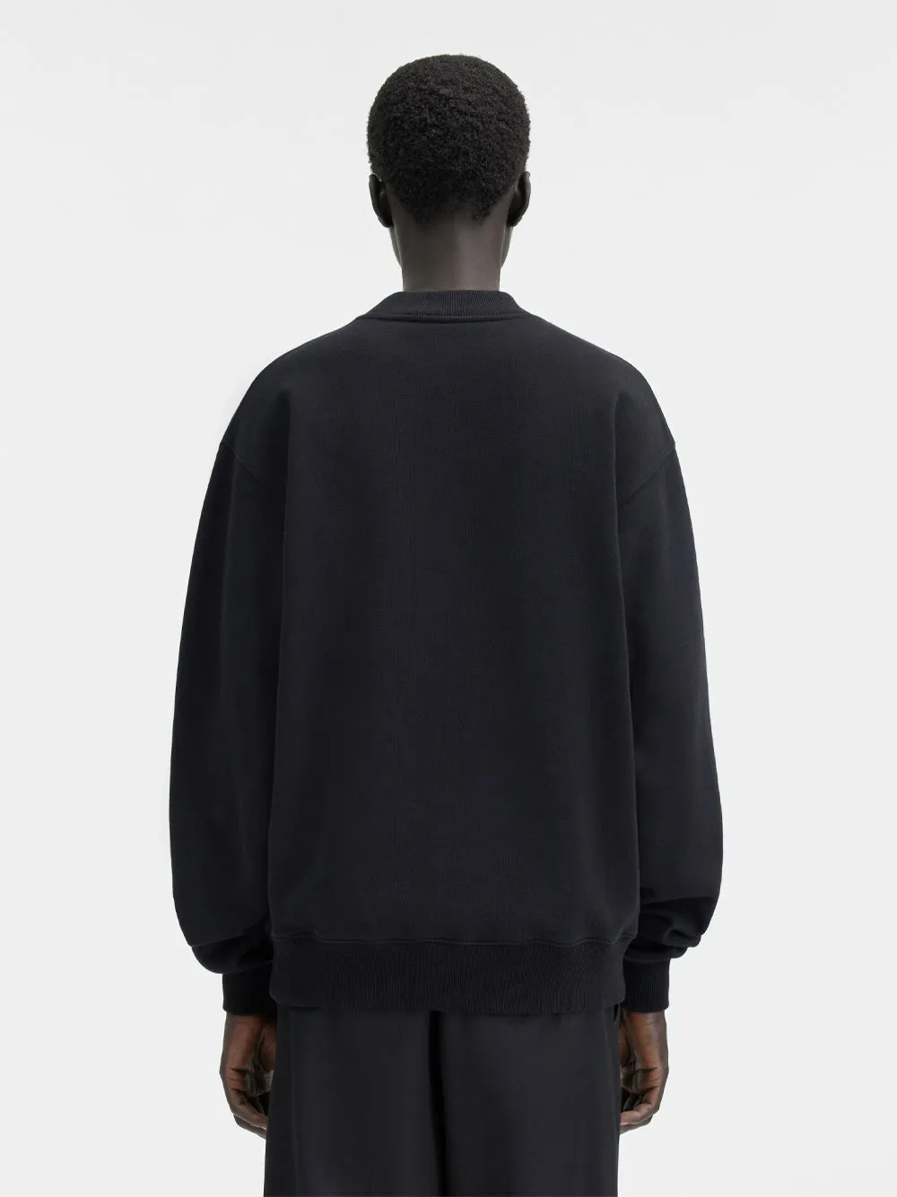 BLACK CREWNECK SWEATSHIRT WITH GROSGRAIN LOGO sold by Lord & Taylor product image thumbnail 3