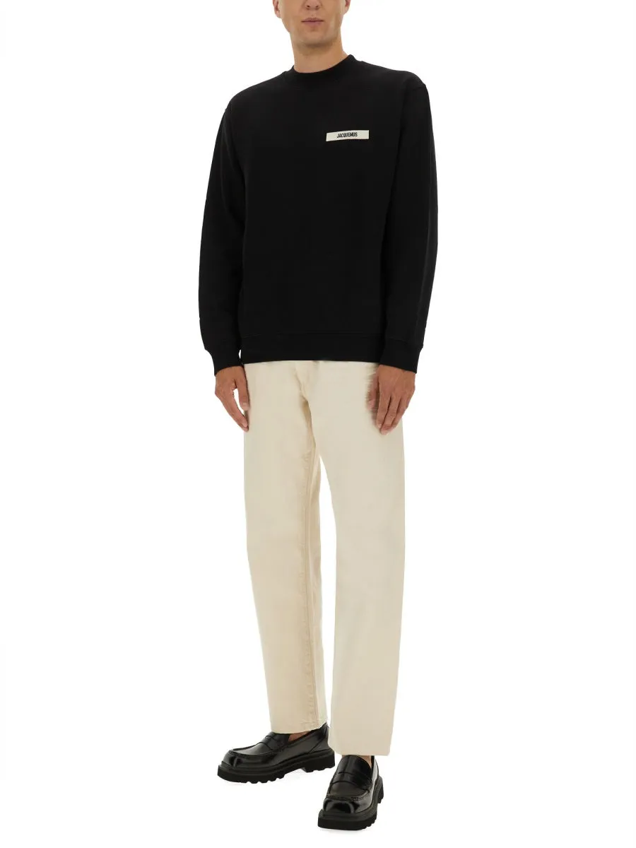 BLACK CREWNECK SWEATSHIRT WITH GROSGRAIN LOGO sold by Lord & Taylor product image thumbnail 4