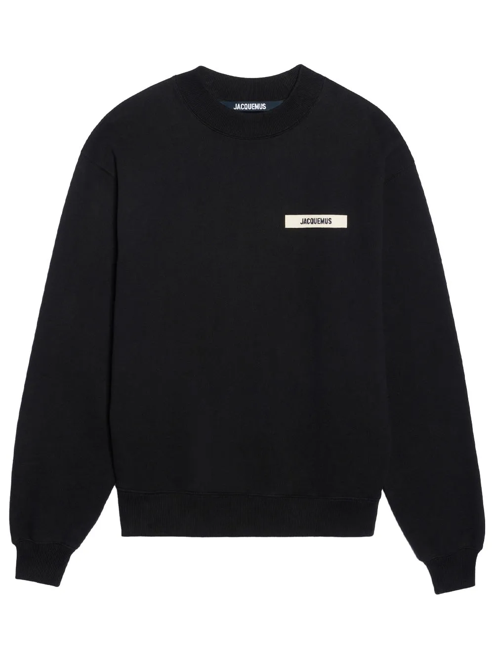 BLACK CREWNECK SWEATSHIRT WITH GROSGRAIN LOGO sold by Lord & Taylor