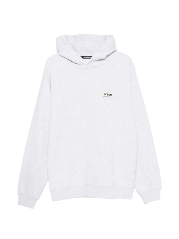 GREY HOODIE WITH GROSGRAIN LOGO made by Jacquemus