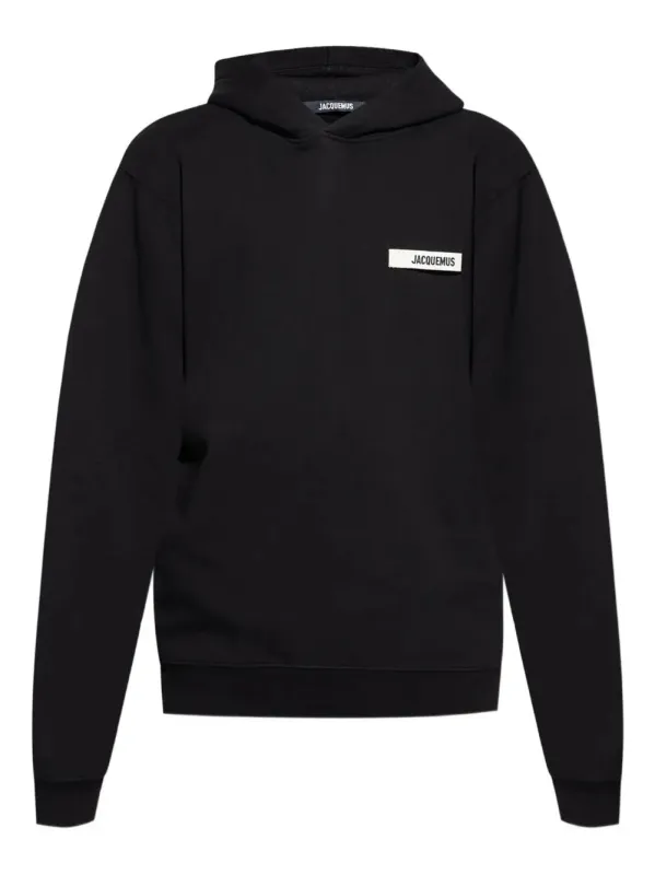 BLACK HOODIE WITH GROSGRAIN LOGO made by Jacquemus