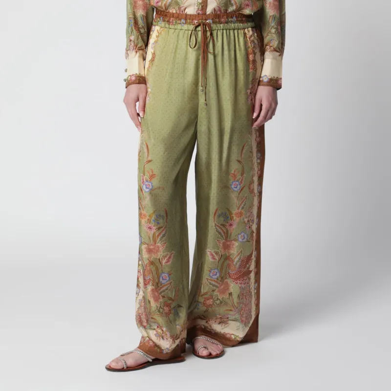 INDRA RELAXED TROUSERS WITH FLORAL PRINT made by Zimmermann
