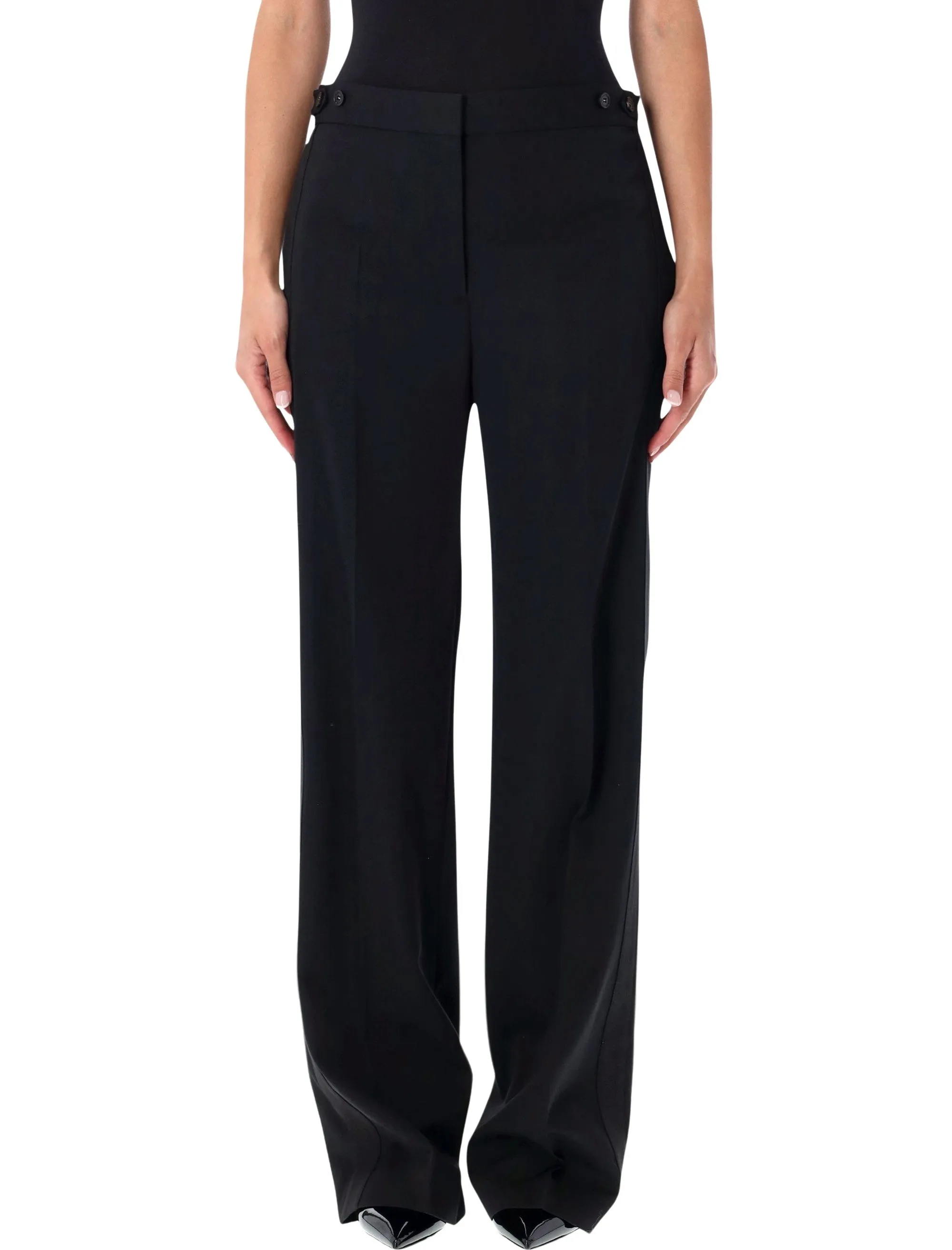 STELLA MCCARTNEY PLEATED STRAIGHT WOOL TROUSERS sold by Lord & Taylor