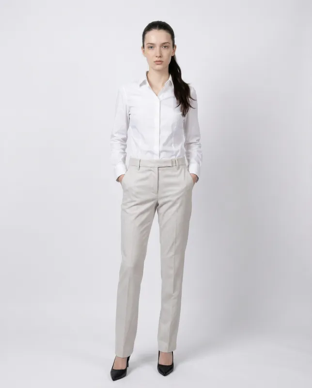 BRUNELLO CUCINELLI WOMEN'S LIGHT BEIGE TAILORED TROUSERS made by Brunello Cucinelli