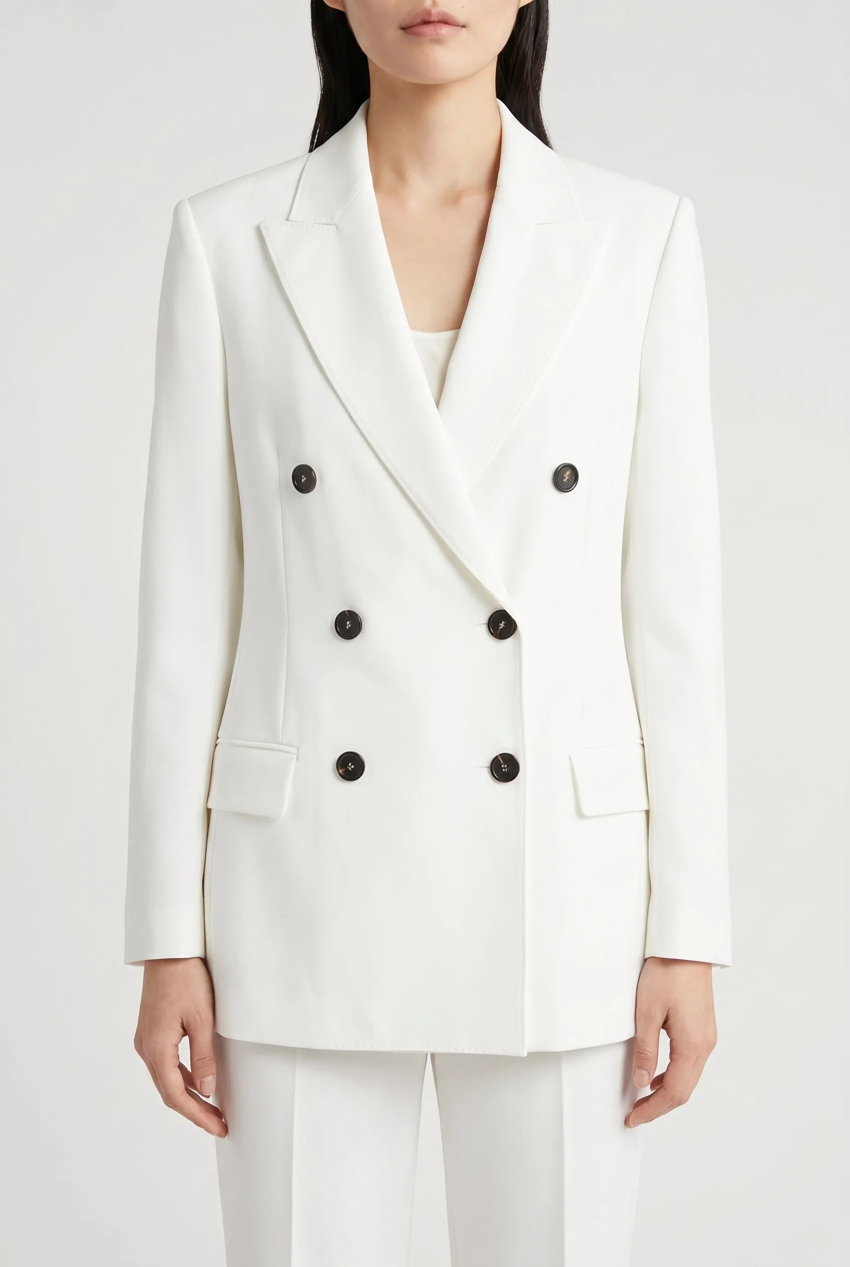 BRUNELLO CUCINELLI WOMEN'S WHITE DOUBLE BREASTED JACKET sold by Lord & Taylor
