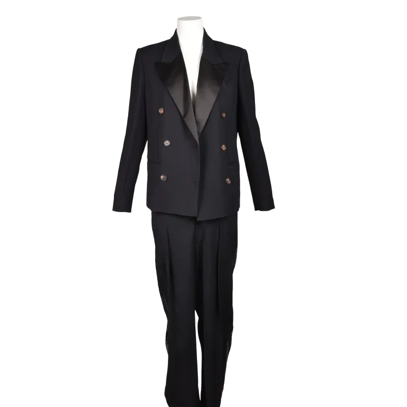 BRUNELLO CUCINELLI WOMEN'S BLACK WOOL TAILORED SUIT made by Brunello Cucinelli