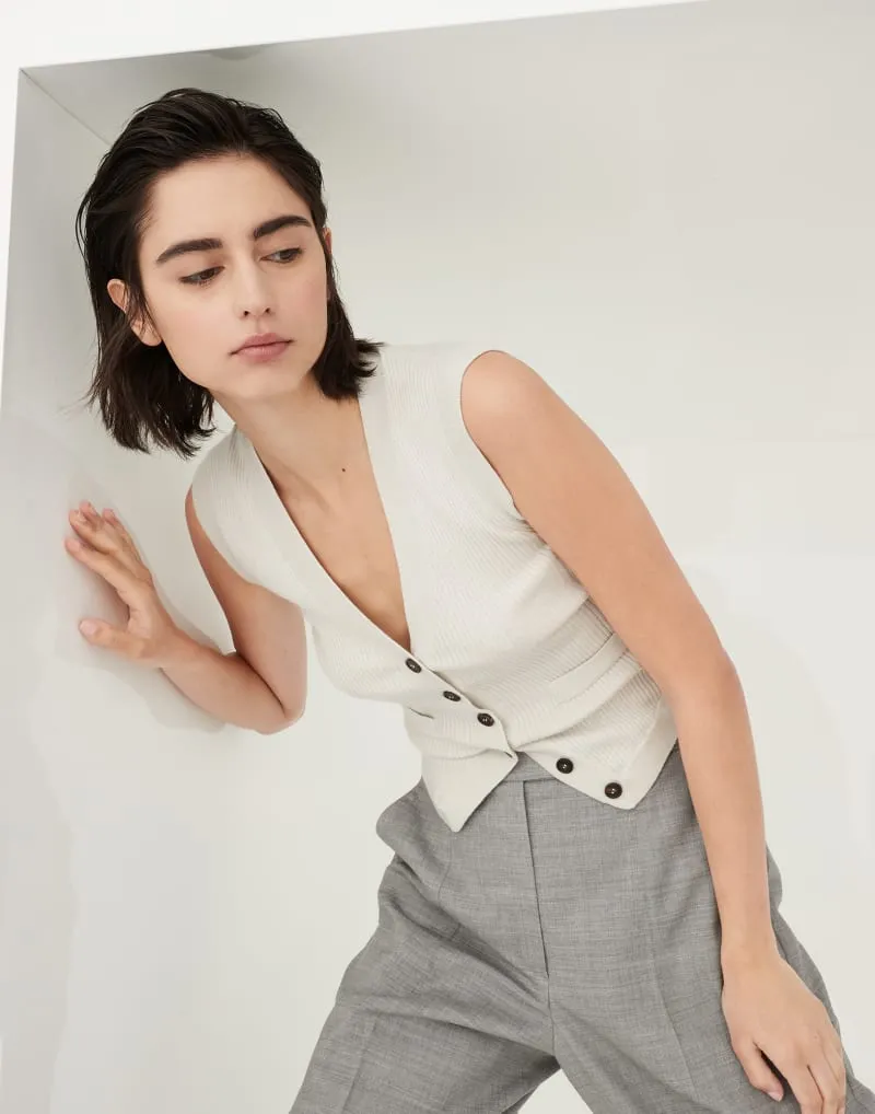 BRUNELLO CUCINELLI WOMEN'S WARM WHITE WOOL BLEND SHIRT sold by Lord & Taylor product image thumbnail 4