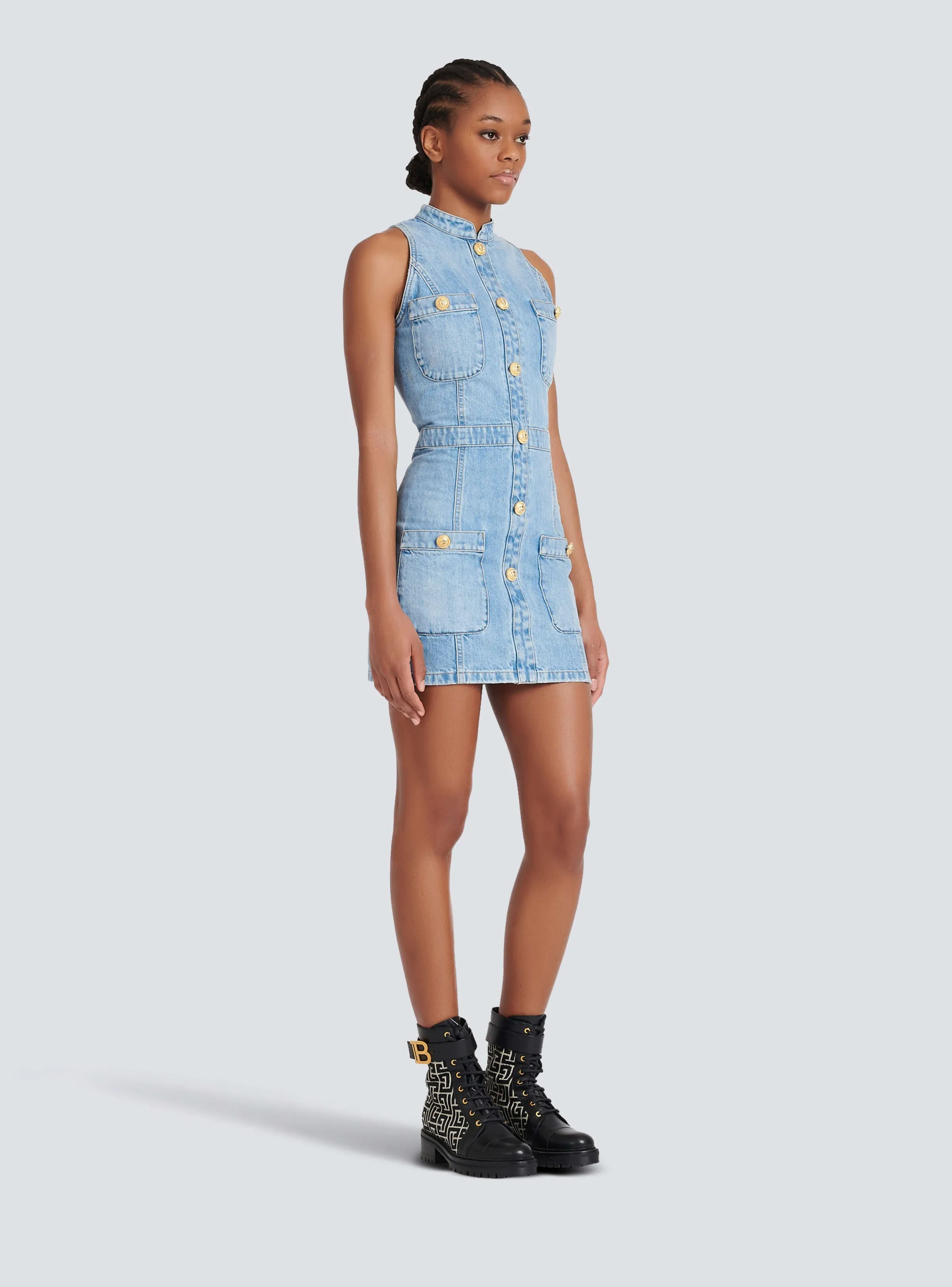 BALMAIN WOMEN'S LIGHT BLUE DENIM SLEEVELESS DRESS sold by Lord & Taylor product image thumbnail 3