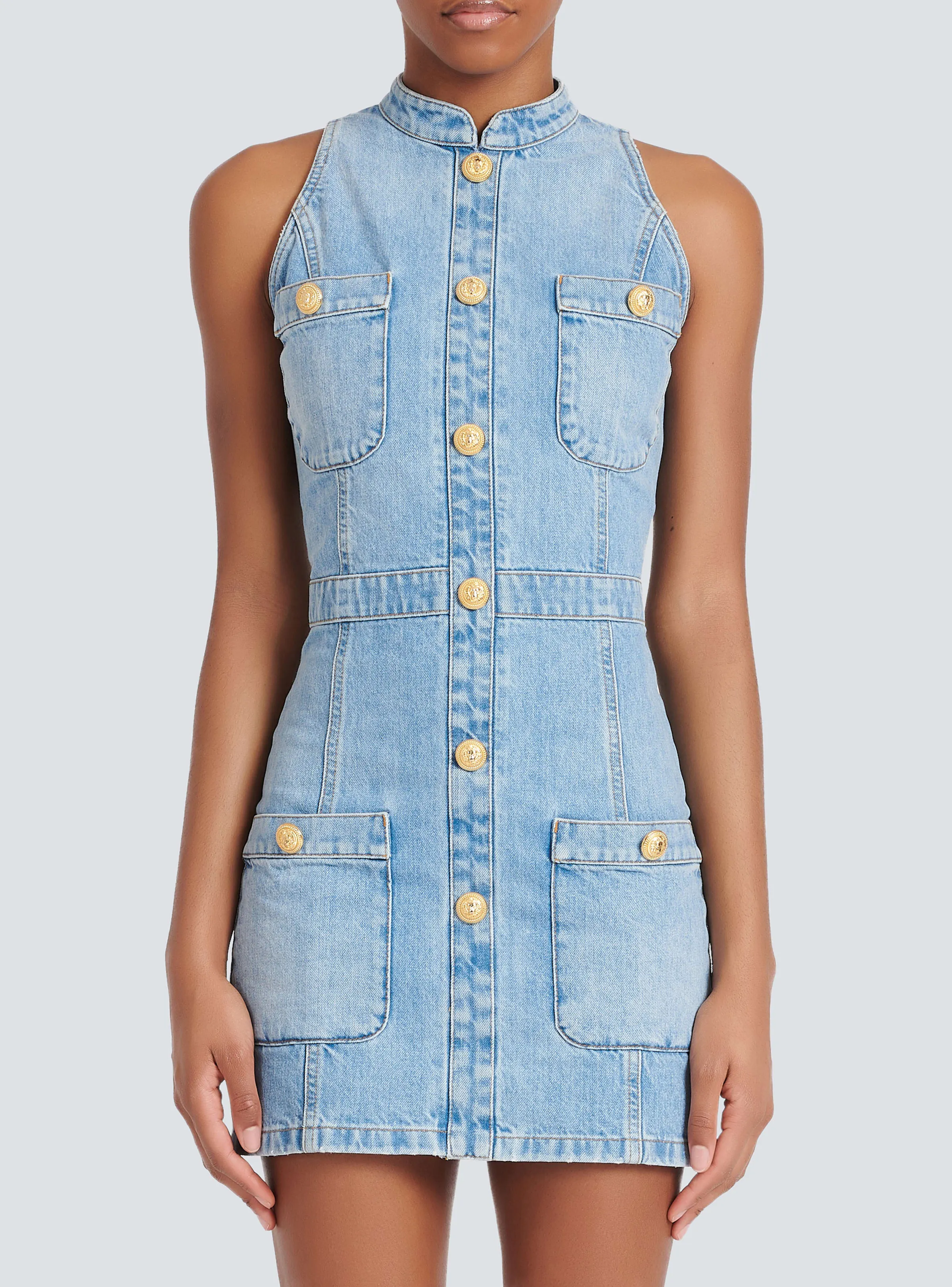 BALMAIN WOMEN'S LIGHT BLUE DENIM SLEEVELESS DRESS sold by Lord & Taylor product image thumbnail 5