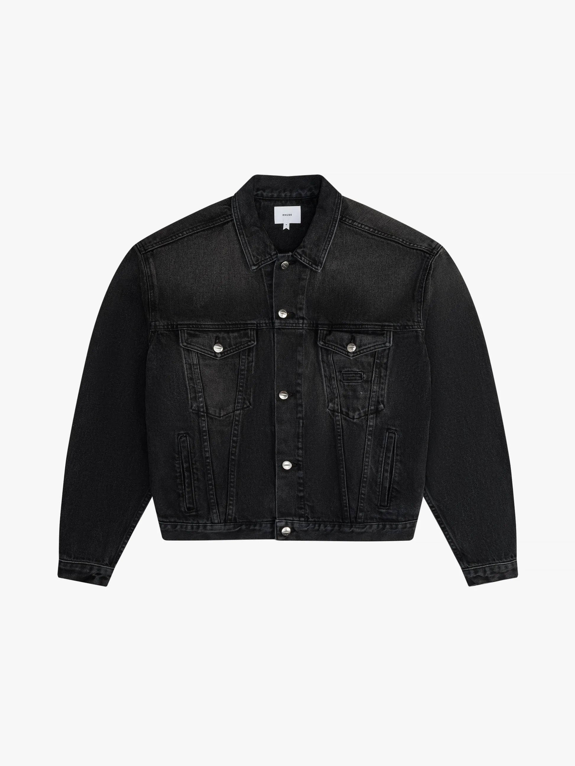 RHUDE WOMEN'S BLACK OVERSIZED DENIM TRUCKER JACKET sold by Lord & Taylor product image thumbnail 5