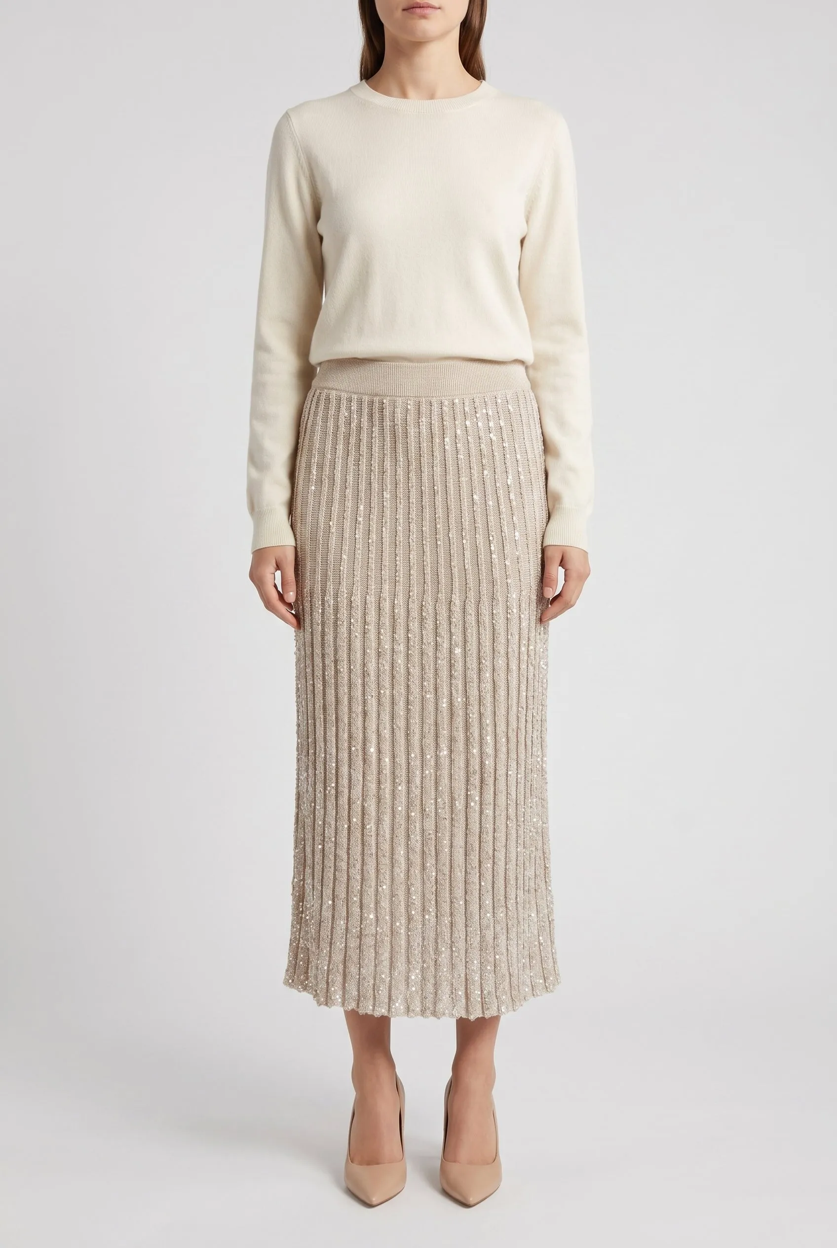 BRUNELLO CUCINELLI WOMEN'S LIGHT BEIGE PLEATED SKIRT sold by Lord & Taylor product image thumbnail 2