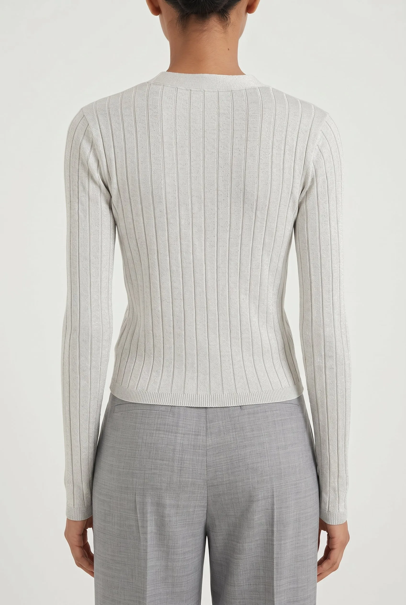 BRUNELLO CUCINELLI WOMEN'S LIGHT GREY SILK SWEATER sold by Lord & Taylor product image thumbnail 2