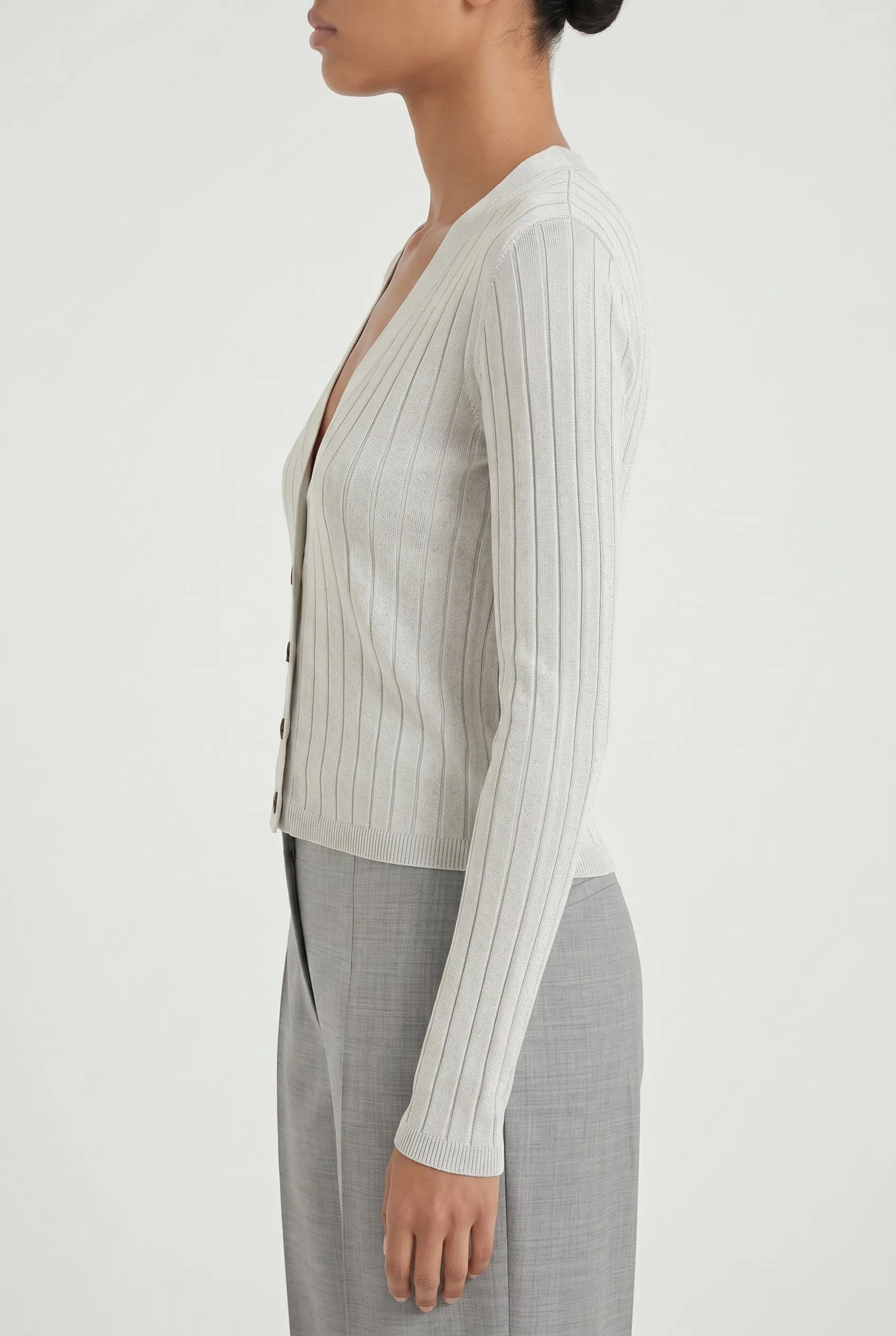 BRUNELLO CUCINELLI WOMEN'S LIGHT GREY SILK SWEATER sold by Lord & Taylor product image thumbnail 3