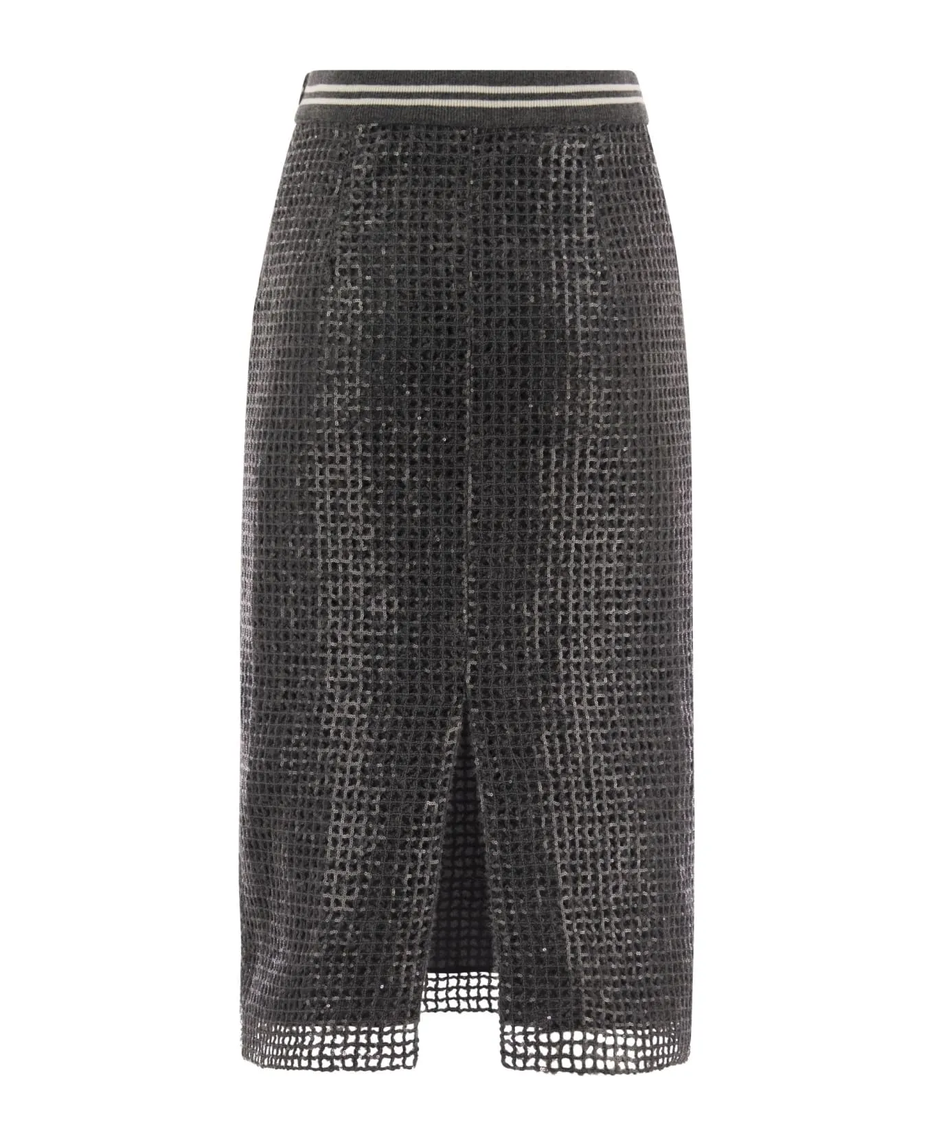 BRUNELLO CUCINELLI WOMEN'S DARK GREY TEXTURED SKIRT sold by Lord & Taylor product image thumbnail 3