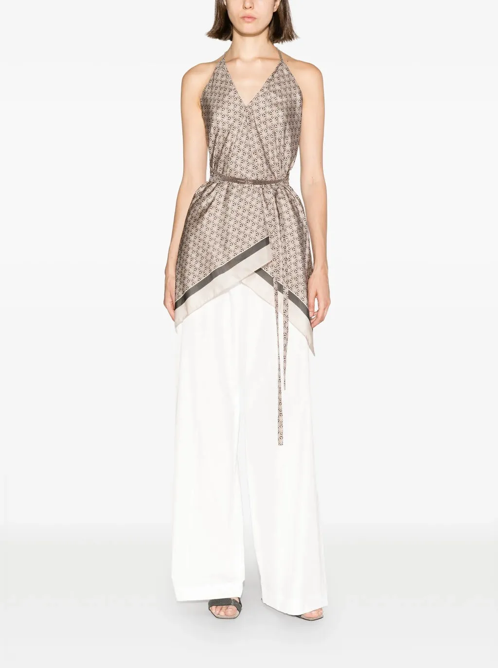 BRUNELLO CUCINELLI WOMEN'S BEIGE PATTERNED SILK CAMISOLE TOP sold by Lord & Taylor product image thumbnail 2