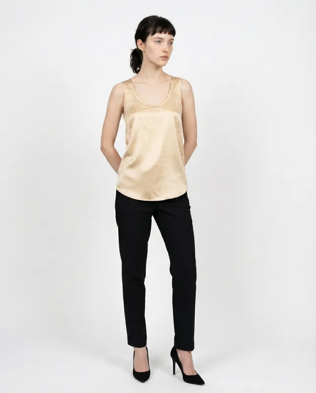 BRUNELLO CUCINELLI WOMEN'S LIGHT BEIGE SILK TANK SHIRT made by Brunello Cucinelli