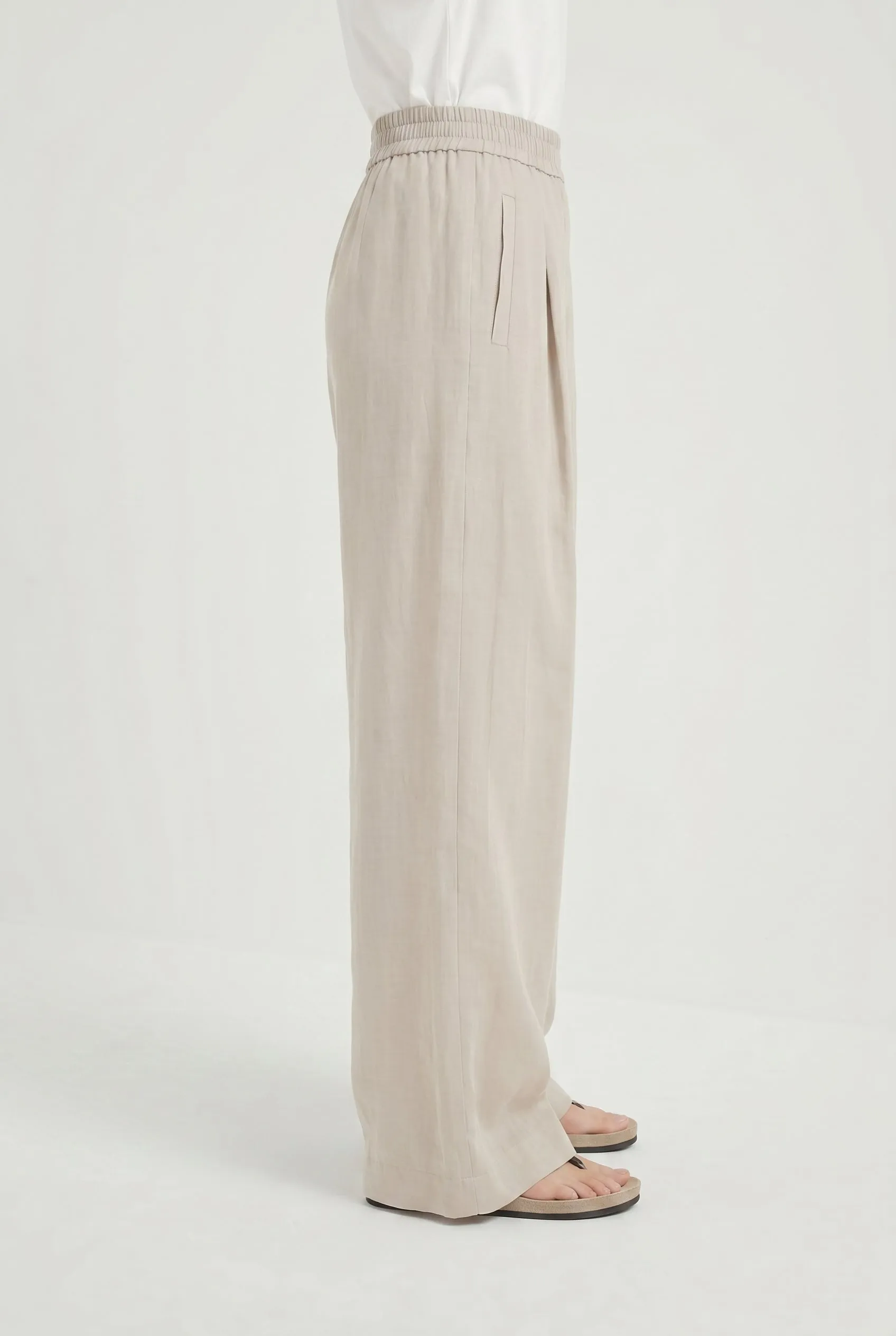 BRUNELLO CUCINELLI WOMEN'S LIGHT BEIGE WIDE TROUSERS sold by Lord & Taylor product image thumbnail 2
