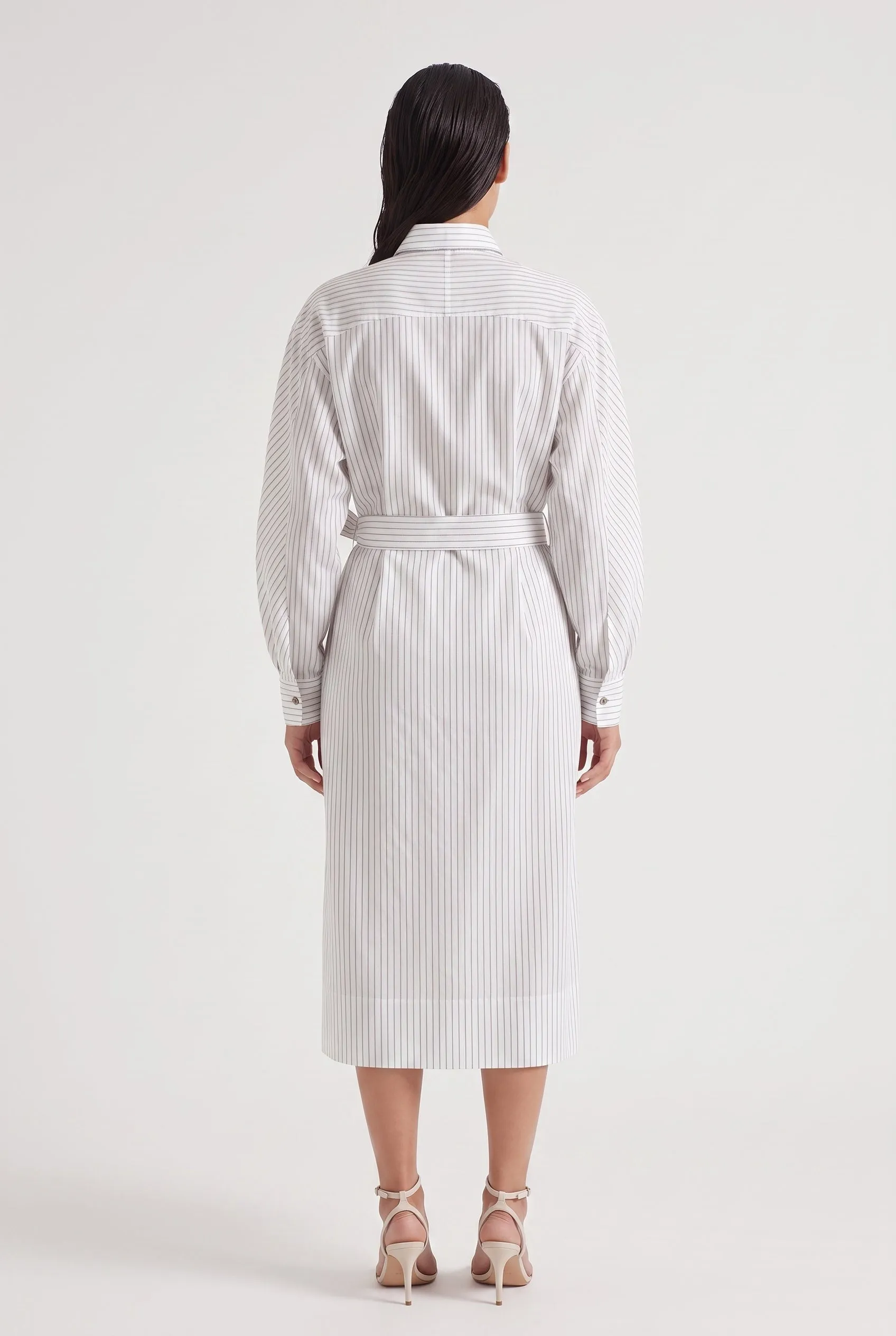 BRUNELLO CUCINELLI WOMEN'S WHITE STRIPED BELTED DRESS sold by Lord & Taylor product image thumbnail 3