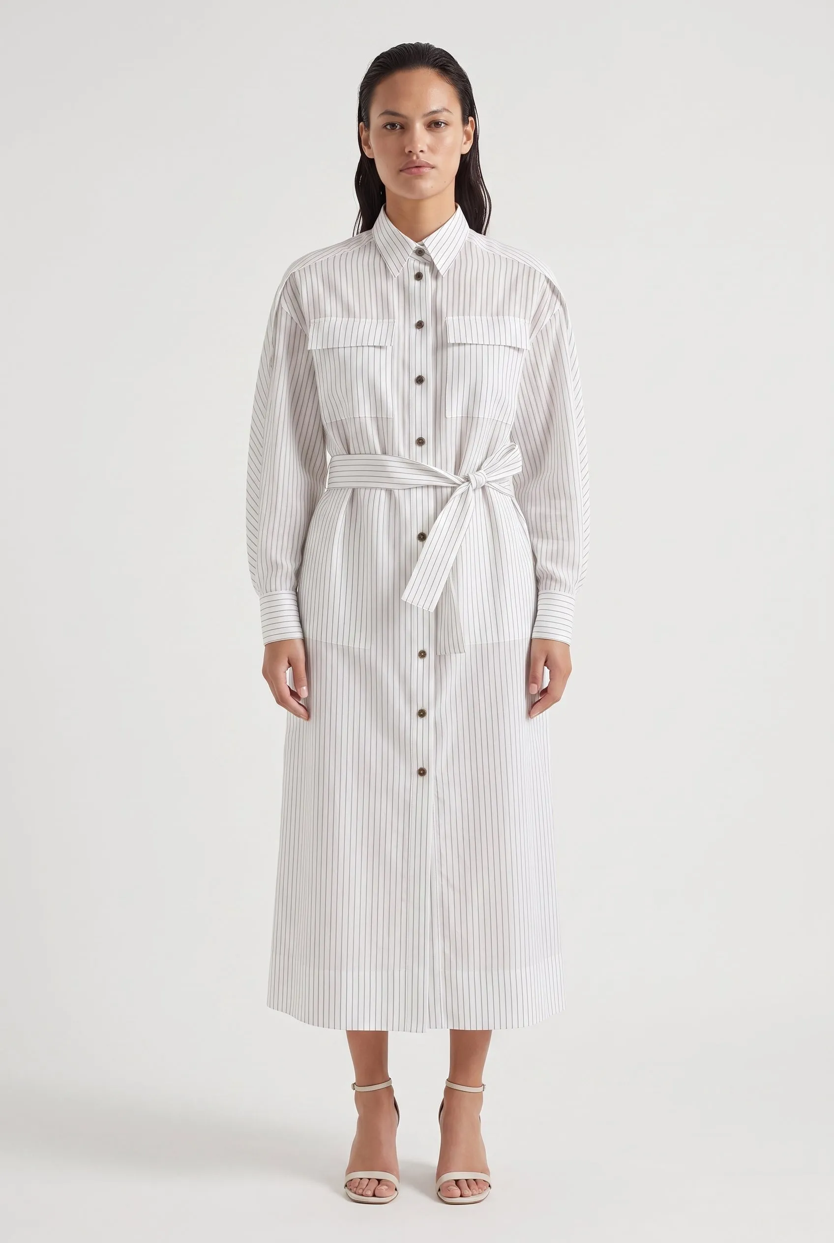 BRUNELLO CUCINELLI WOMEN'S WHITE STRIPED BELTED DRESS sold by Lord & Taylor product image thumbnail 2