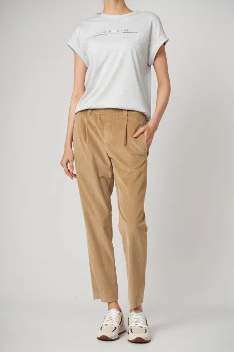 BRUNELLO CUCINELLI WOMEN'S TAN PLEATED CORDUROY TROUSERS sold by Lord & Taylor product image thumbnail 3