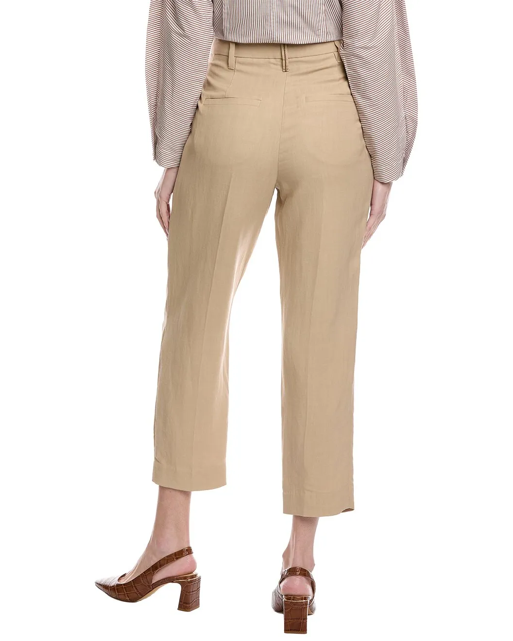 BRUNELLO CUCINELLI WOMEN'S BEIGE LINEN BLEND CROPPED TROUSERS sold by Lord & Taylor product image thumbnail 4