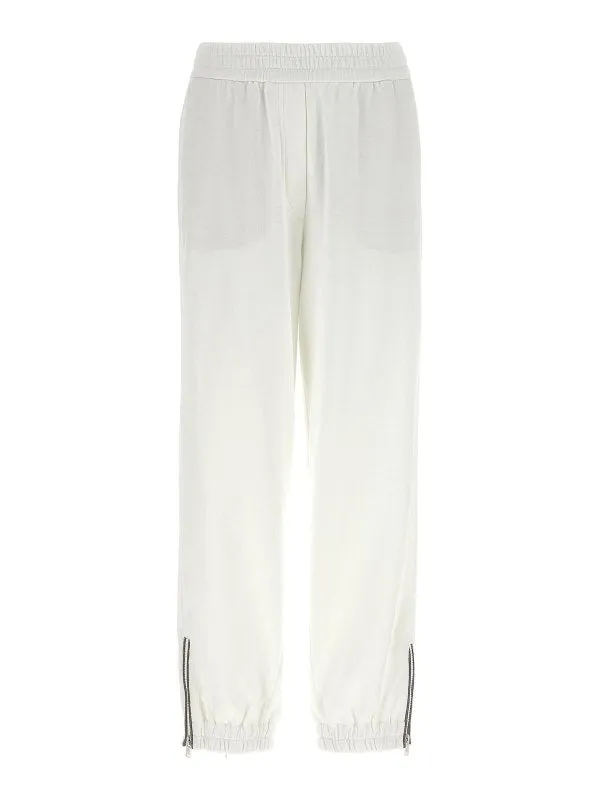 BRUNELLO CUCINELLI WOMEN'S OFF WHITE COTTON TROUSERS made by Brunello Cucinelli