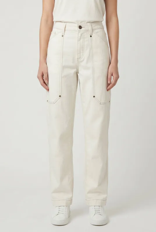 BRUNELLO CUCINELLI WOMEN'S OFF WHITE RELAXED COTTON TROUSERS made by Brunello Cucinelli