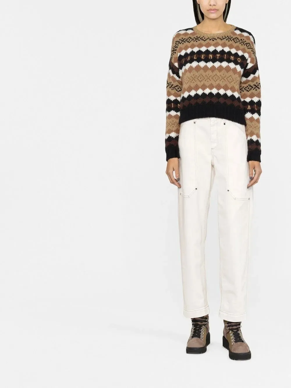 BRUNELLO CUCINELLI WOMEN'S OFF WHITE RELAXED COTTON TROUSERS sold by Lord & Taylor product image thumbnail 4