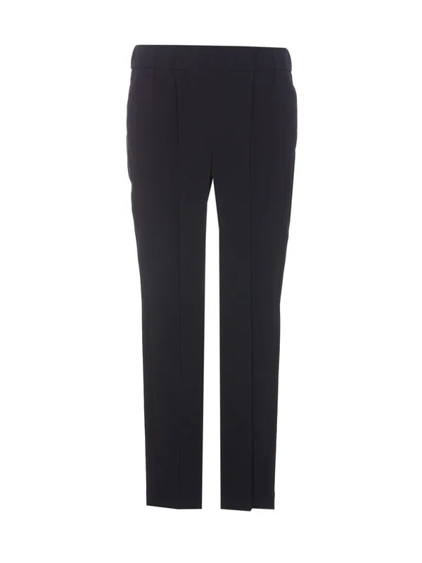 BRUNELLO CUCINELLI WOMEN'S NAVY TAILORED STRAIGHT TROUSERS made by Brunello Cucinelli