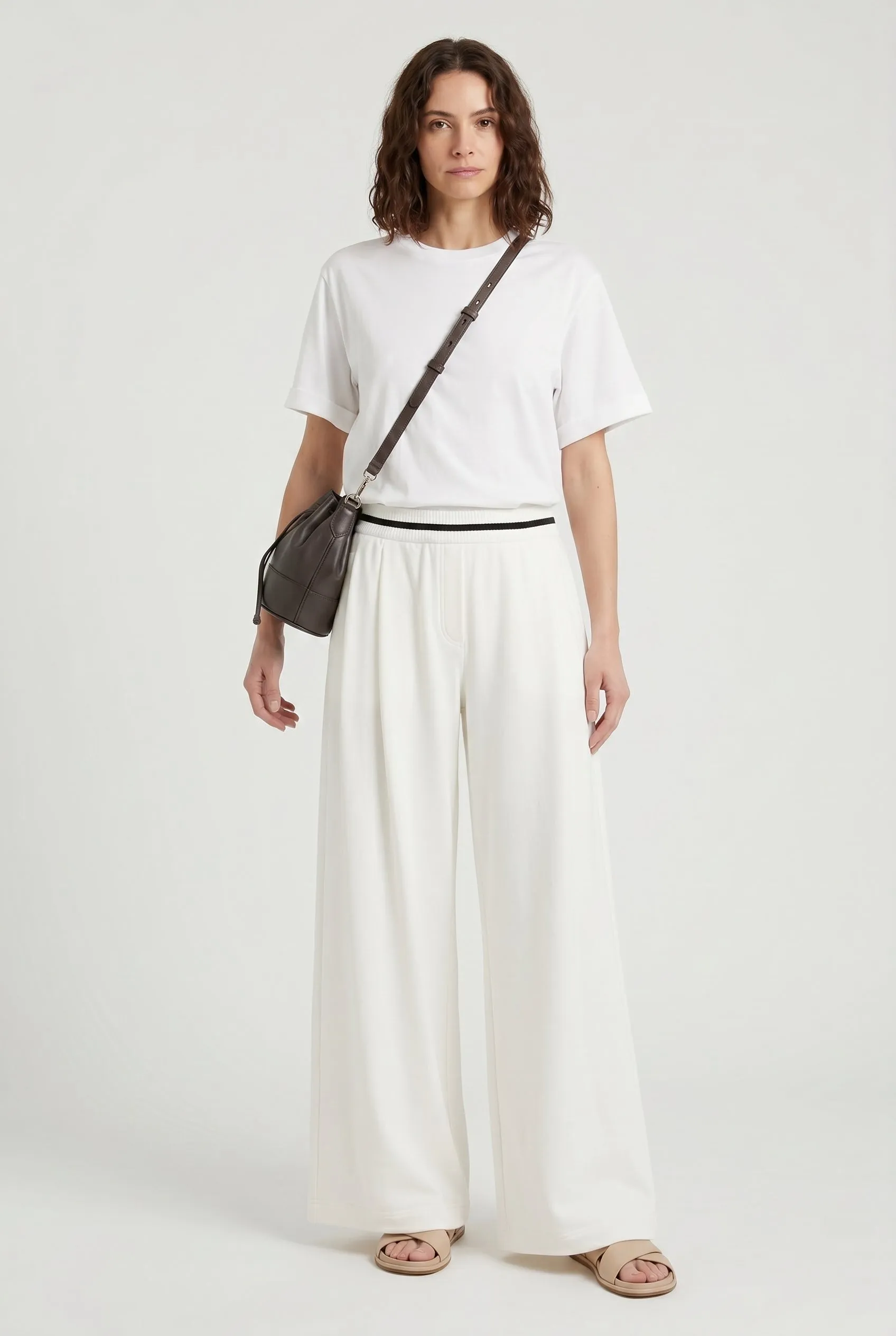 BRUNELLO CUCINELLI WOMEN'S OFF WHITE WIDE LEG TROUSERS sold by Lord & Taylor