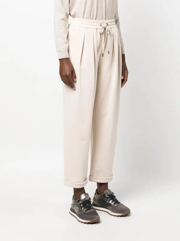 BRUNELLO CUCINELLI WOMEN'S IVORY PLEATED COTTON TROUSERS sold by Lord & Taylor product image thumbnail 3