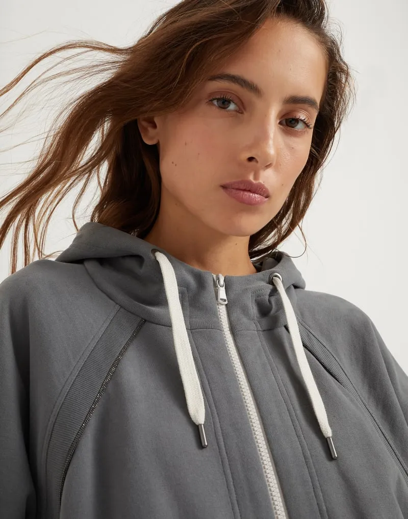 BRUNELLO CUCINELLI WOMEN'S GREY COTTON ZIP HOODIE sold by Lord & Taylor product image thumbnail 2