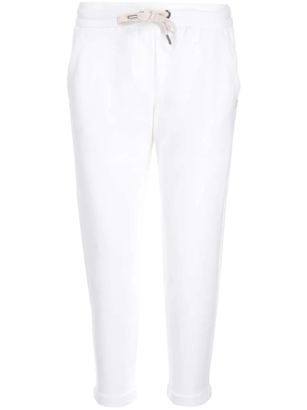 BRUNELLO CUCINELLI WOMEN'S WHITE TAILORED COTTON TROUSERS sold by Lord & Taylor