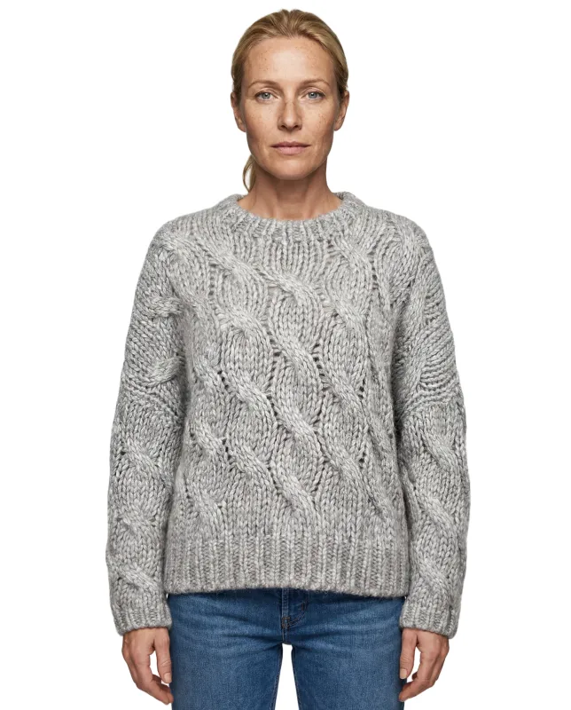 BRUNELLO CUCINELLI WOMEN'S LIGHT GREY WOOL SWEATER made by Brunello Cucinelli