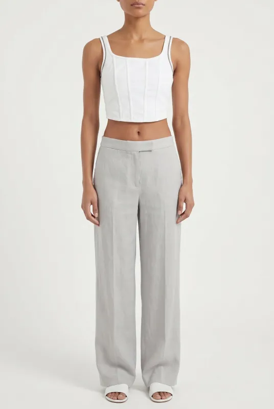 BRUNELLO CUCINELLI WOMEN'S WHITE FITTED TANK TOP made by Brunello Cucinelli