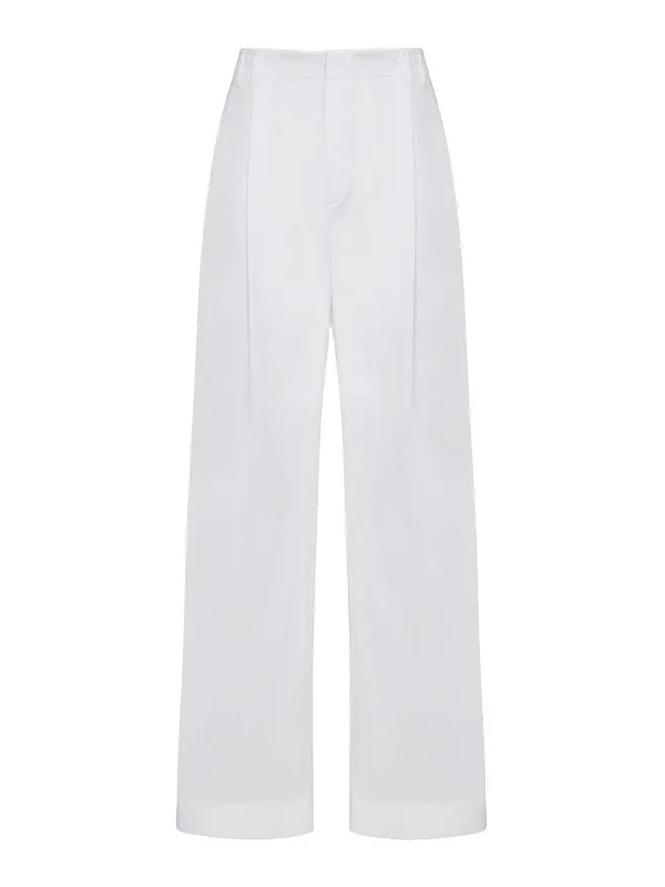 BRUNELLO CUCINELLI WOMEN'S NATURALE WIDE LEG COTTON TROUSERS made by Brunello Cucinelli